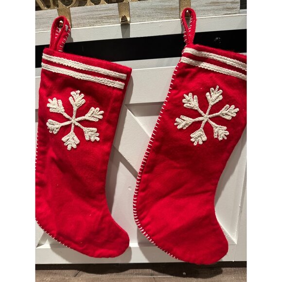 Wondershop target Red Christmas Stockings With White Snowflake Design - Picture 2 of 3